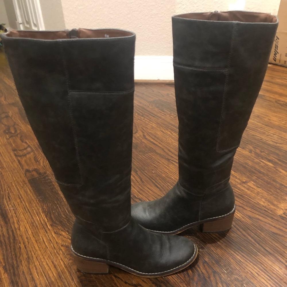 Knee high grey boots